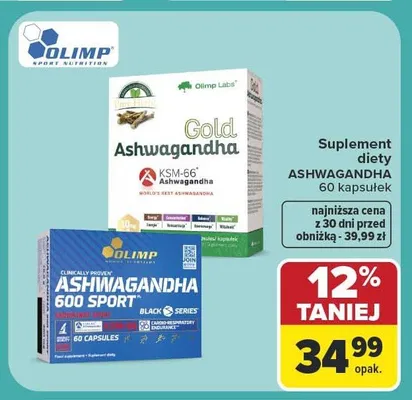 Suplement diety Olimp Labs Gold Ashwagandha promocja w Carrefour