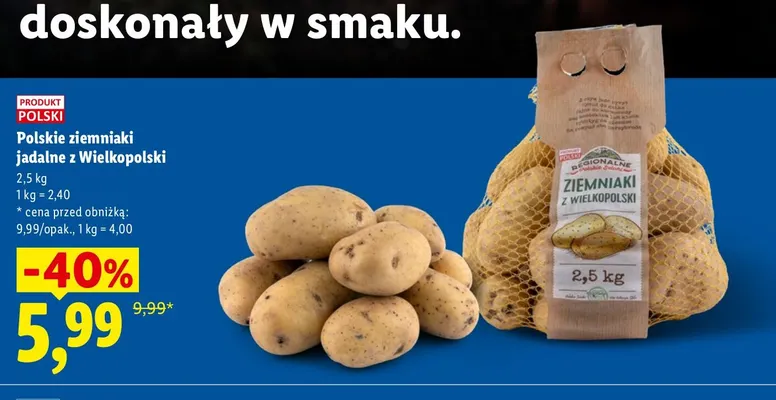 Ziemniaki jadalne polskie z Wielkopolski promocja w Lidl