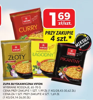 Zupa błyskawiczna curry, złoty, łagodny, pikantny promocja w Top Market
