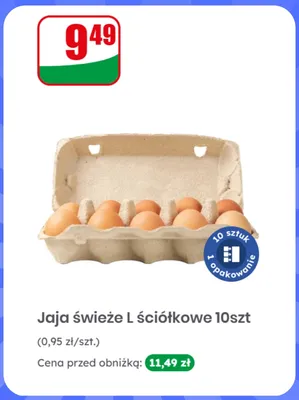 Jajka kurze świeże L ściółkowe 10 szt promocja w Dino