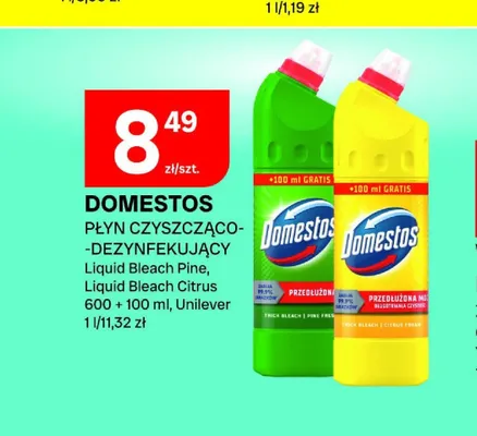 Płyn czyszcząco-dezynfekujący Domestos Liquid Bleach Citrus promocja w Chorten