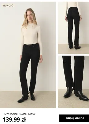 Uniwersalne czarne jeansy Greenpoint promocja w Greenpoint