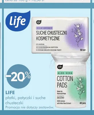 Płatki kosmetyczne Life Cotton Pads promocja w Super-Pharm