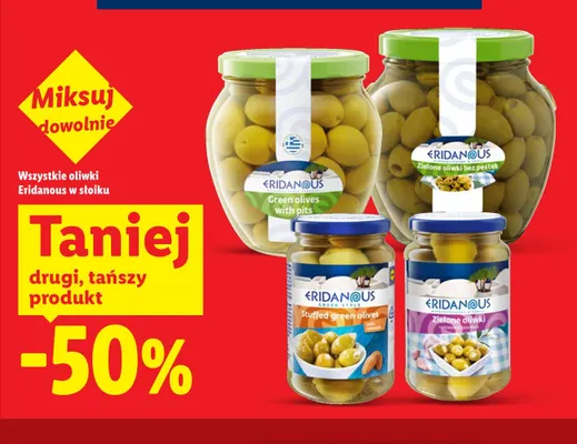 Oliwki zielone z pestką Eridanous promocja w Lidl