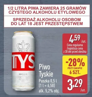 Piwo Tyskie promocja w Aldi