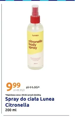Spray do ciała Lunea Citronella promocja w Action