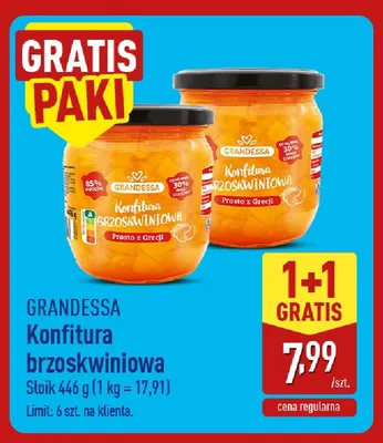 Konfitura brzoskwiniowa Grandessa promocja w Aldi