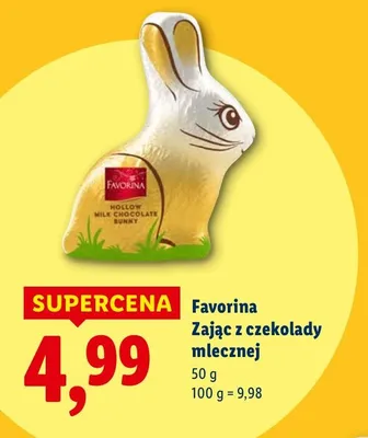 Zajączek z czekolady mlecznej promocja w Lidl