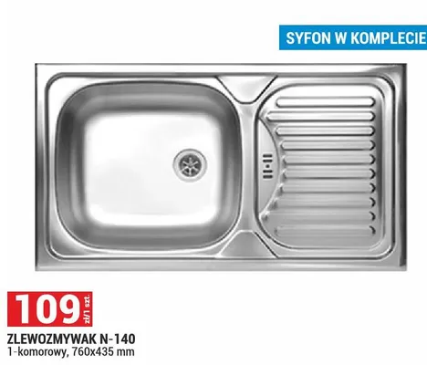 Zlewozmywak N-140 promocja w Merkury Market