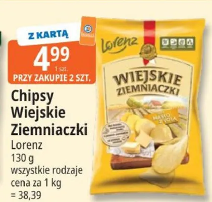 Chipsy Wiejskie Ziemniaczki Lorenz promocja w Leclerc
