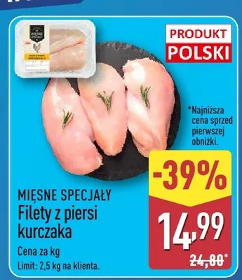 Filety z piersi kurczaka Mięsne Specjały promocja w Aldi