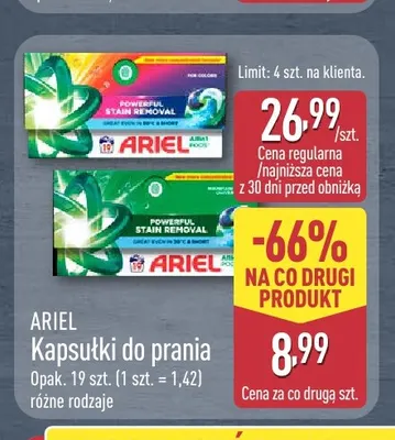 Kapsułki do prania Ariel promocja w Aldi