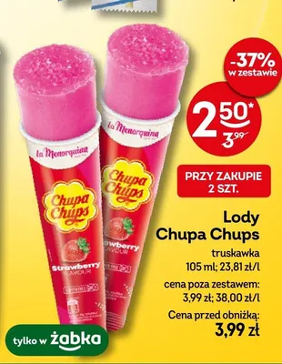 Lody Chupa Chups truskawka promocja w Żabka