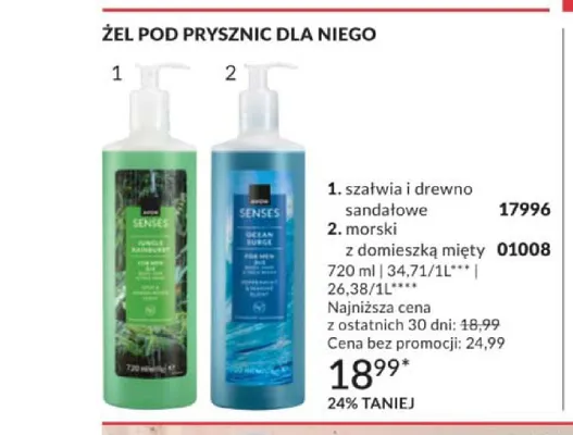Żel pod prysznic Avon Senses szałwia i drewno sandałowe promocja w AVON