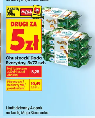 Chusteczki Dada Everyday 3-pak promocja w Biedronka