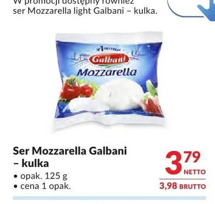 Ser Mozzarella Galbani kulka promocja w Makro