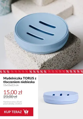 Mydelniczka Torus z tłoczeniem niebieska 11x11x2,5 cm promocja w Homla
