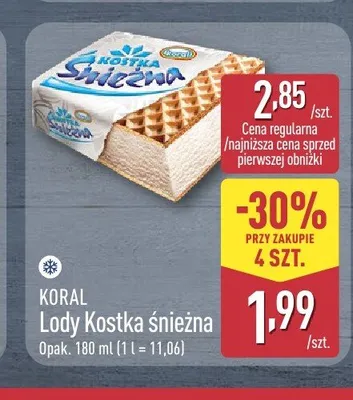 Lody Kostka śnieżna Koral promocja w Aldi