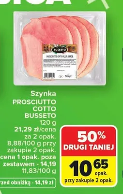 Szynka Prosciutto Cotto BUSSETO promocja w Carrefour