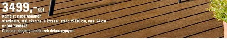 Komplet mebli Abington aluminium, stal, tkanina, 6 krzeseł, stół o Ø 130 cm, wys. 74 cm promocja w OBI