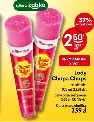 Lody Chupa Chups truskawka promocja w Żabka