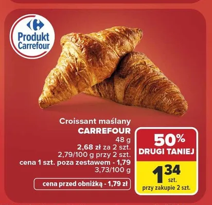 Croissant maślany Carrefour promocja w Carrefour