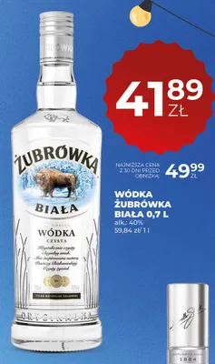 Wódka Żubrówka Biała alk.: 40% promocja w Duży Ben