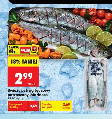 Świeży pstrąg tęczowy patroszony Marinero promocja w Biedronka