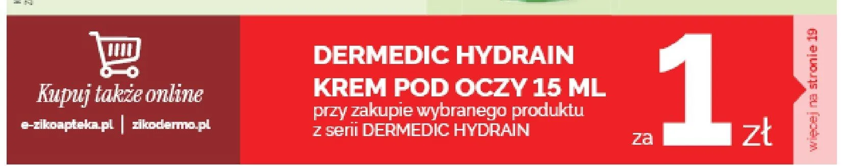 Krem pod oczy Dermedic Hydrain promocja w Ziko Dermo