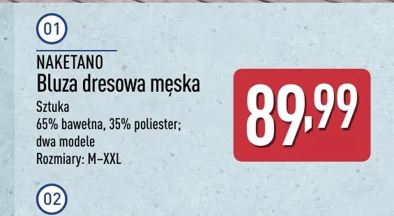 Bluza dresowa męska Naketano promocja w Aldi