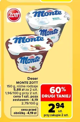 Deser Monte Zott promocja w Carrefour