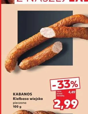 Kiełbasa wiejska pieczona Kabanos promocja w Kaufland