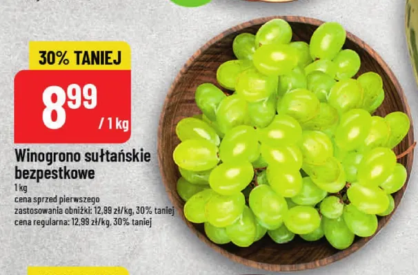 Winogrona sułtańskie bezpestkowe promocja w POLOmarket