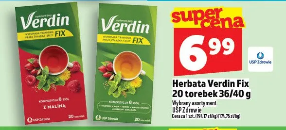 Herbata Verdin Fix zielona promocja w TOPAZ