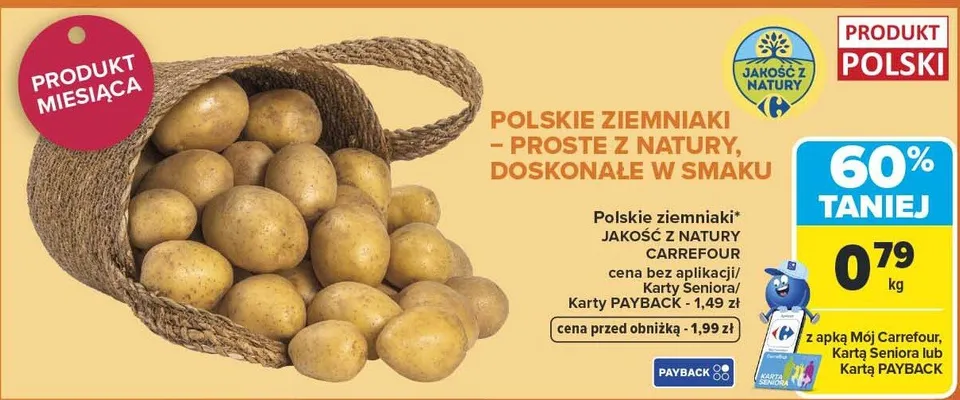 Ziemniaki polskie Jakość z Natury Carrefour promocja w Carrefour