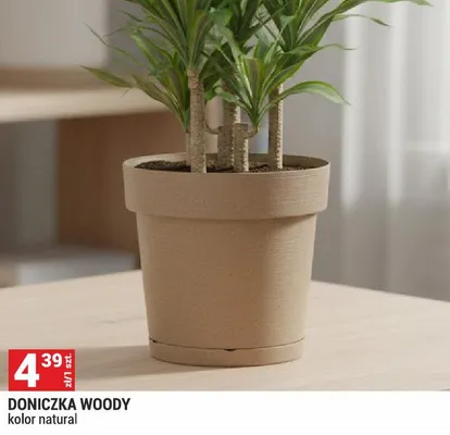 Doniczka Woody kolor natural promocja w Merkury Market