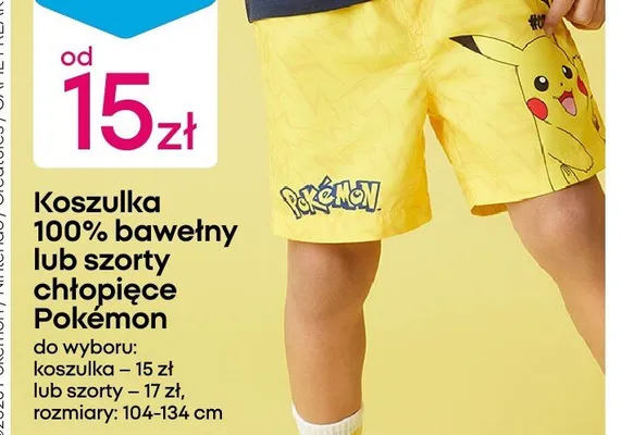 Szorty chłopięce Pokémon promocja w Pepco
