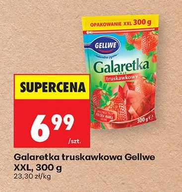 Galaretka truskawkowa Gellwe XXL promocja w Biedronka