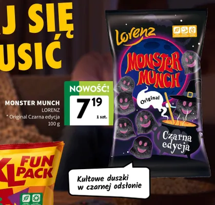 Chrupki Monster Munch Original Czarna edycja Lorenz promocja w Intermarche