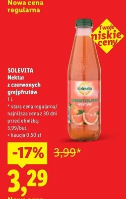 Nektar z czerwonych grejpfrutów Solevita promocja w Lidl