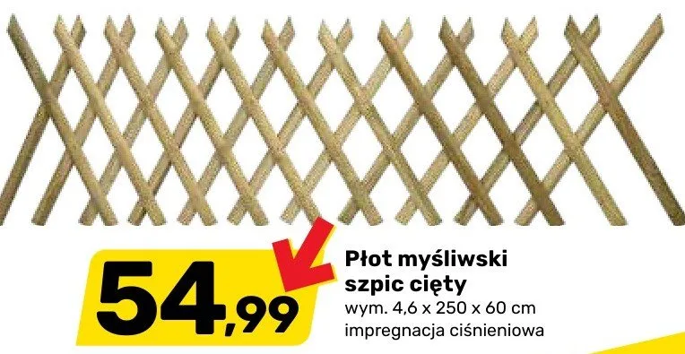 Płot myśliwski szpic cięty promocja w Bricomarche