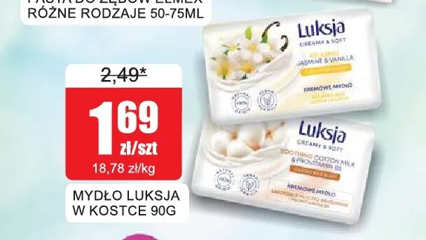Mydło Luksja w kostce promocja w Bingo