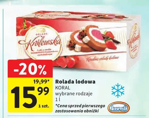 Rolada lodowa Koral promocja w Intermarche