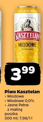Piwo Kasztelan Miodowe 0,0% promocja w Netto