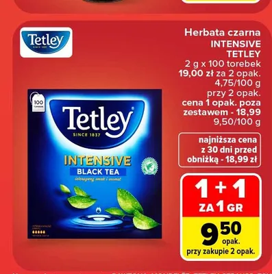 Herbata czarna Intensive Tetley promocja w Carrefour