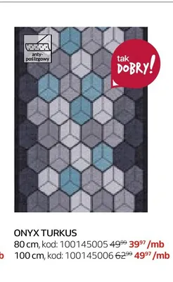 Chodnik Onyx Turkus szerokość 80 cm promocja w Komfort