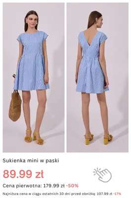 Sukienka mini w paski promocja w Monnari