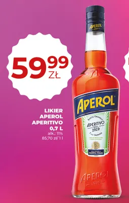 Likier Aperol Aperitivo promocja w Duży Ben