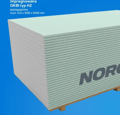 Płyta gipsowo-kartonowa impregnowana GKBI typ H2 promocja w Castorama