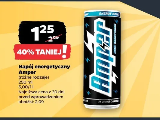 Napój energetyczny Amper promocja w Netto